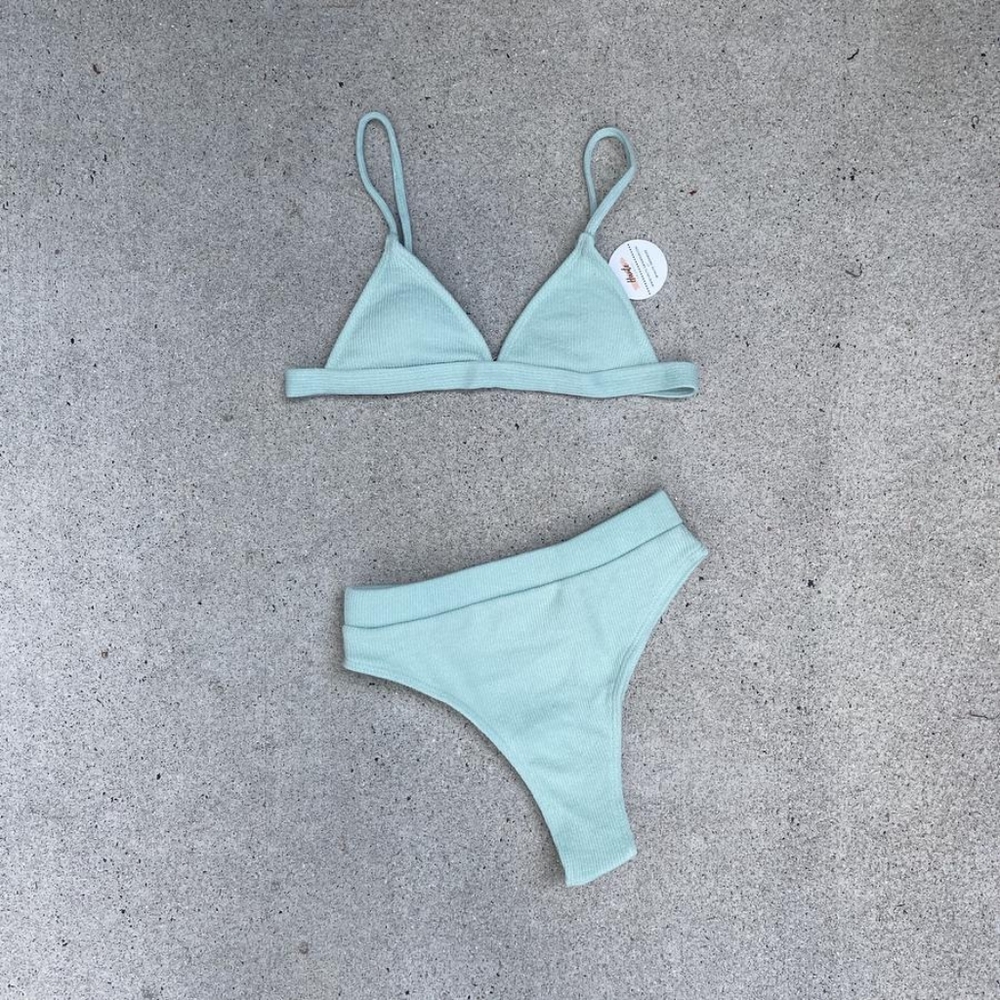 Haute Swimwear mint "Mellie" bikini set; size S